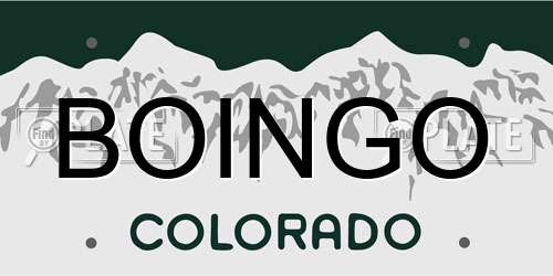BOINGO Colorado License Plate