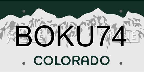 BOKU74 Colorado License Plate