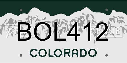 BOL412 Colorado License Plate