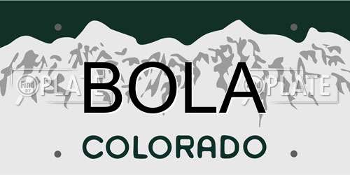 BOLA Colorado License Plate