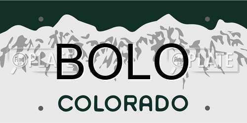 BOLO Colorado License Plate