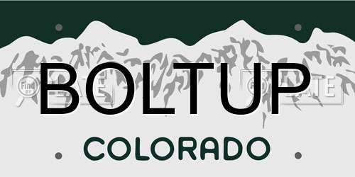 BOLTUP Colorado License Plate
