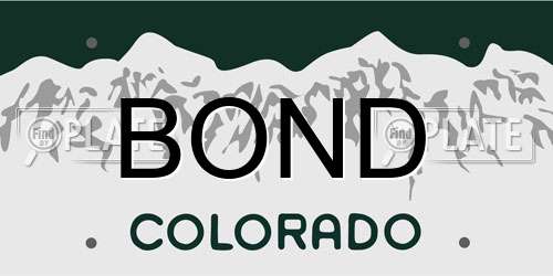 BOND Colorado License Plate