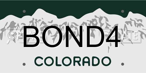 BOND4 Colorado License Plate