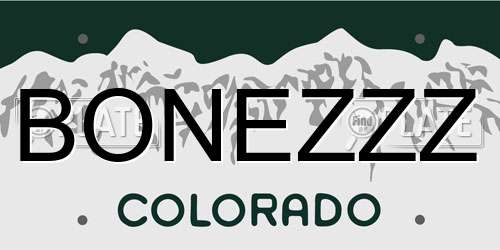 BONEZZZ Colorado License Plate