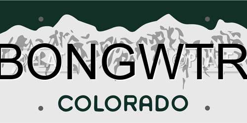 BONGWTR Colorado License Plate