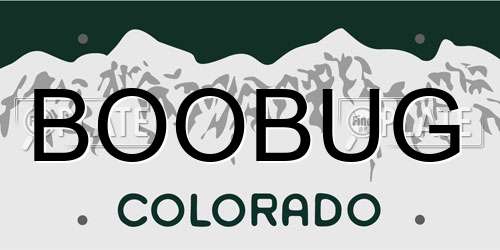 BOOBUG Colorado License Plate