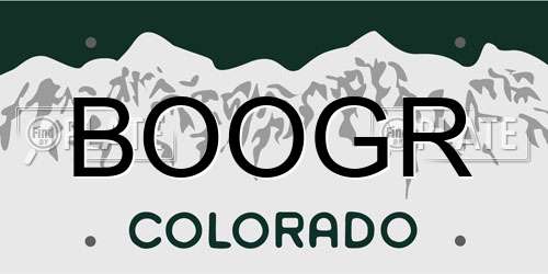BOOGR Colorado License Plate