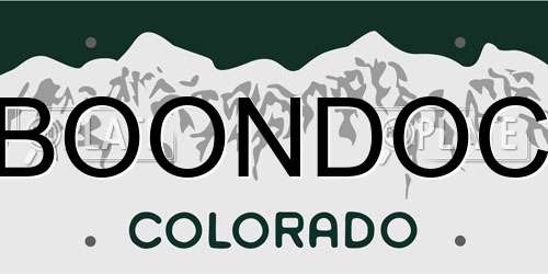 BOONDOC Colorado License Plate