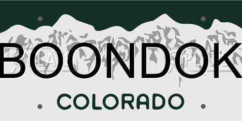 BOONDOK Colorado License Plate