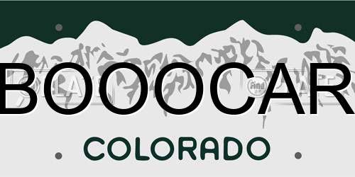 BOOOCAR Colorado License Plate