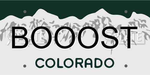 BOOOST Colorado License Plate