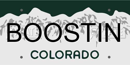 BOOSTIN Colorado License Plate