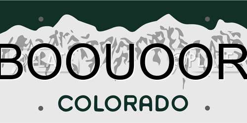 BOOUOOR Colorado License Plate