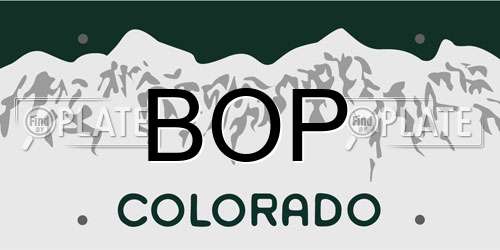 BOP Colorado License Plate