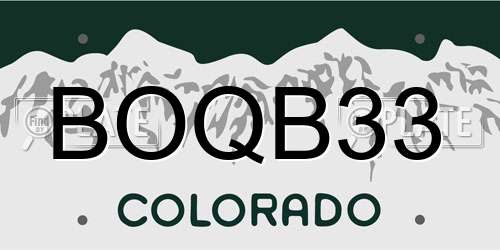 BOQB33 Colorado License Plate