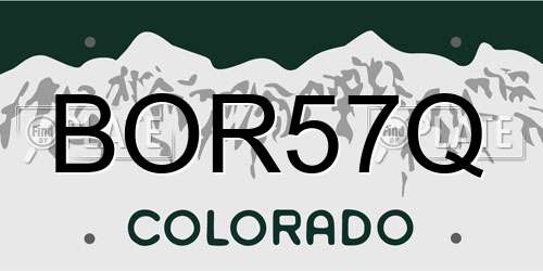BOR57Q Colorado License Plate