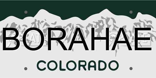BORAHAE Colorado License Plate