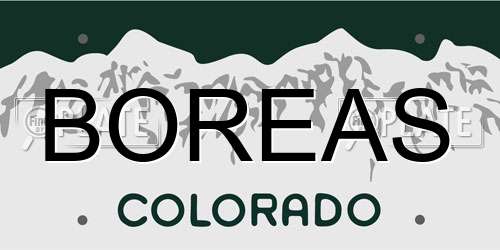 BOREAS Colorado License Plate