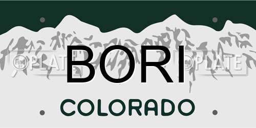 BORI Colorado License Plate