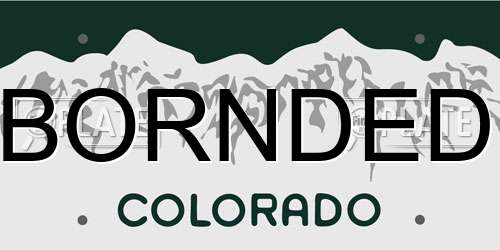 BORNDED Colorado License Plate