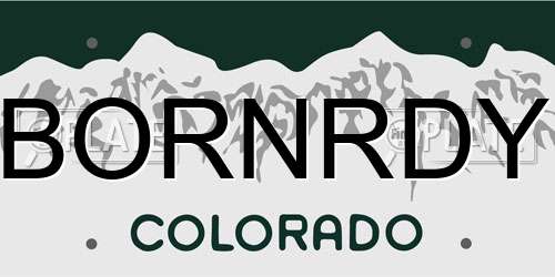 BORNRDY Colorado License Plate