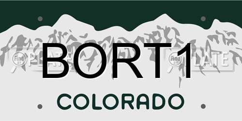 BORT1 Colorado License Plate