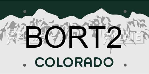 BORT2 Colorado License Plate