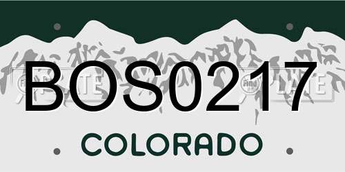 BOS0217 Colorado License Plate