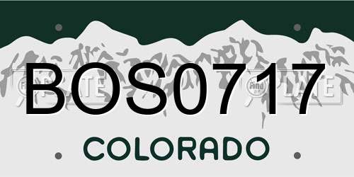 BOS0717 Colorado License Plate