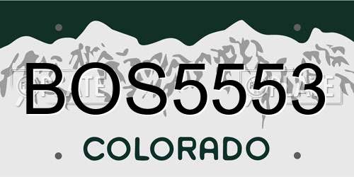 BOS5553 Colorado License Plate
