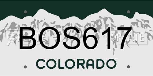 BOS617 Colorado License Plate