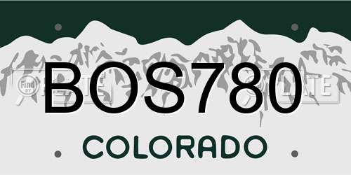 BOS780 Colorado License Plate