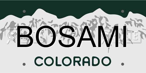 BOSAMI Colorado License Plate