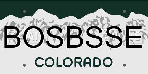 BOSBSSE Colorado License Plate