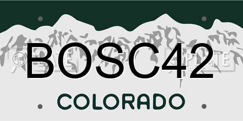 BOSC42 Colorado License Plate