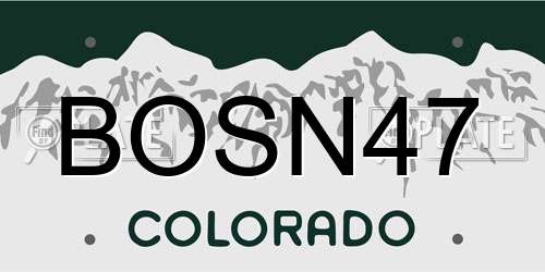 BOSN47 Colorado License Plate