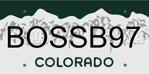 BOSSB97 Colorado License Plate