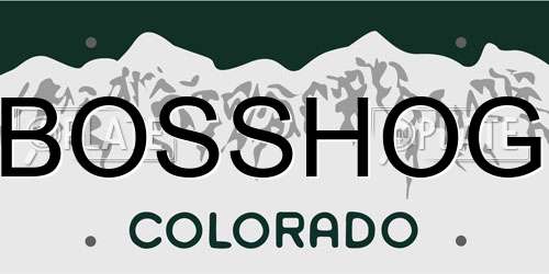 BOSSHOG Colorado License Plate