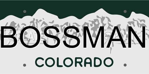 BOSSMAN Colorado License Plate