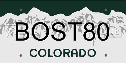 BOST80 Colorado License Plate