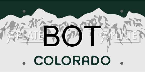 BOT Colorado License Plate