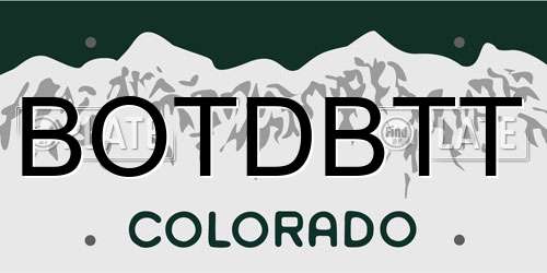 BOTDBTT Colorado License Plate