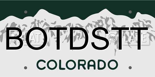 BOTDSTT Colorado License Plate