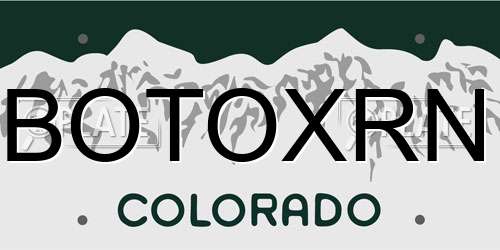BOTOXRN Colorado License Plate