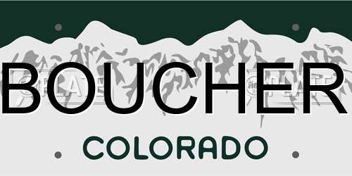 BOUCHER Colorado License Plate