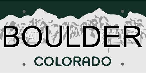 BOULDER Colorado License Plate