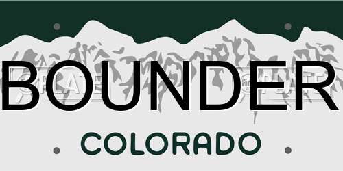 BOUNDER Colorado License Plate