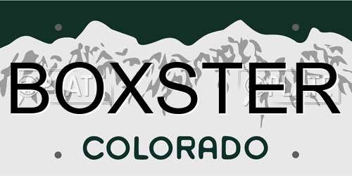 BOXSTER Colorado License Plate