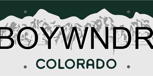 BOYWNDR Colorado License Plate